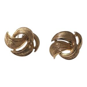 Givenchy Gold Earrings Pierced Textured‎ Statement Designer Jewelry